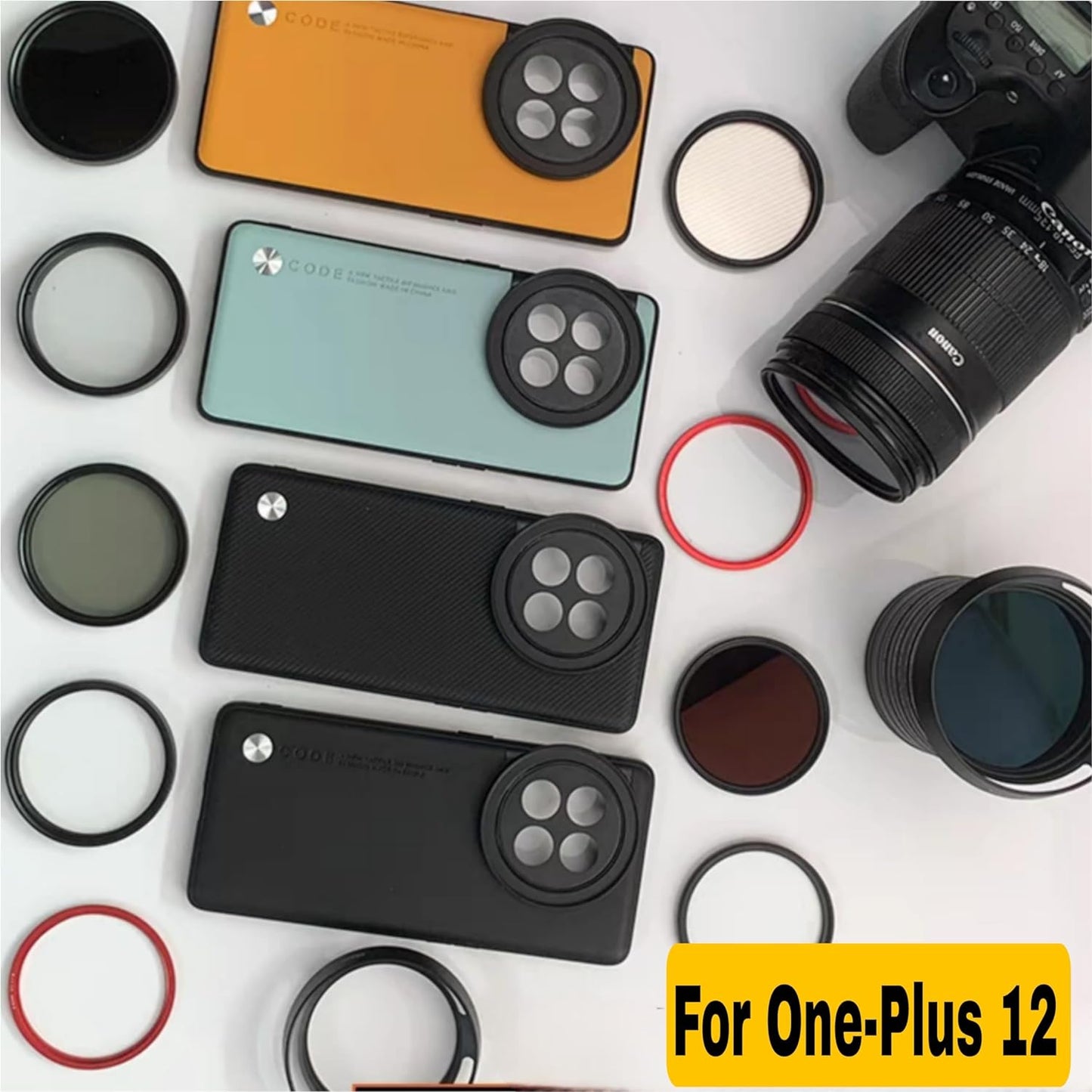 58mm Lens Hood Compatible with oneplus12, iPhone 14/15 pro & pro max, Xiaomi 14 Mobile Cover, DSLR Camera Lens Protector Accessories