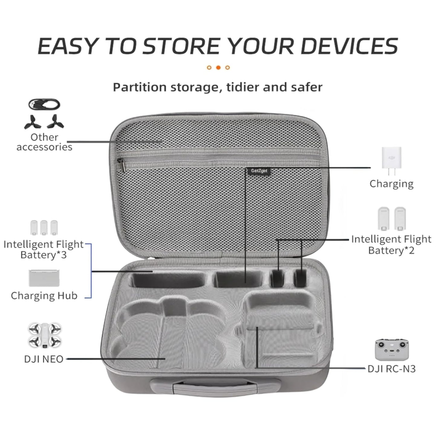 Carrying Case Bag for DJI Neo & Accessories (Combo Bag)