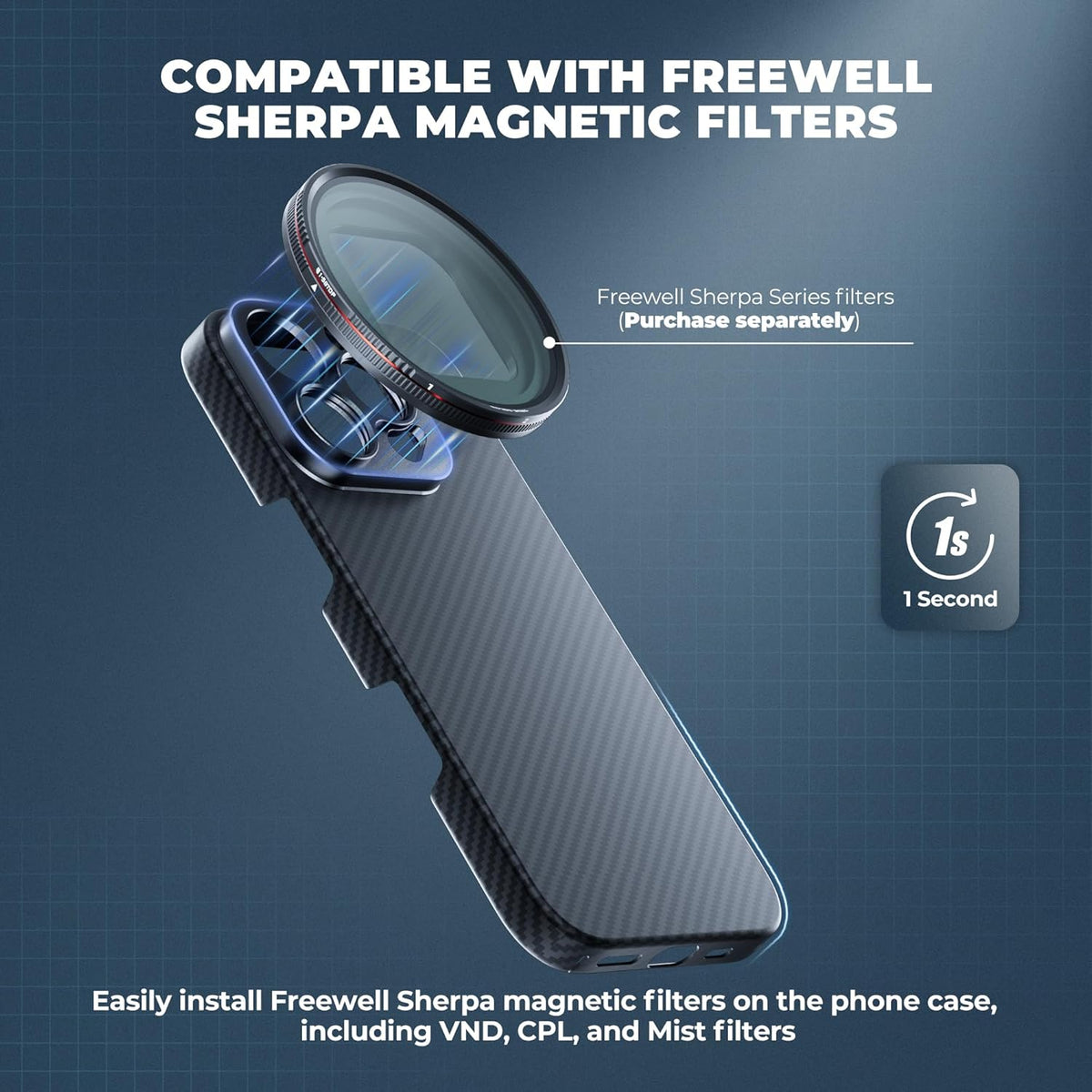 Freewell Pro Filmmaker Case for iPhone 16 Pro Max (17mm Lens Mount, Black) (view 4)