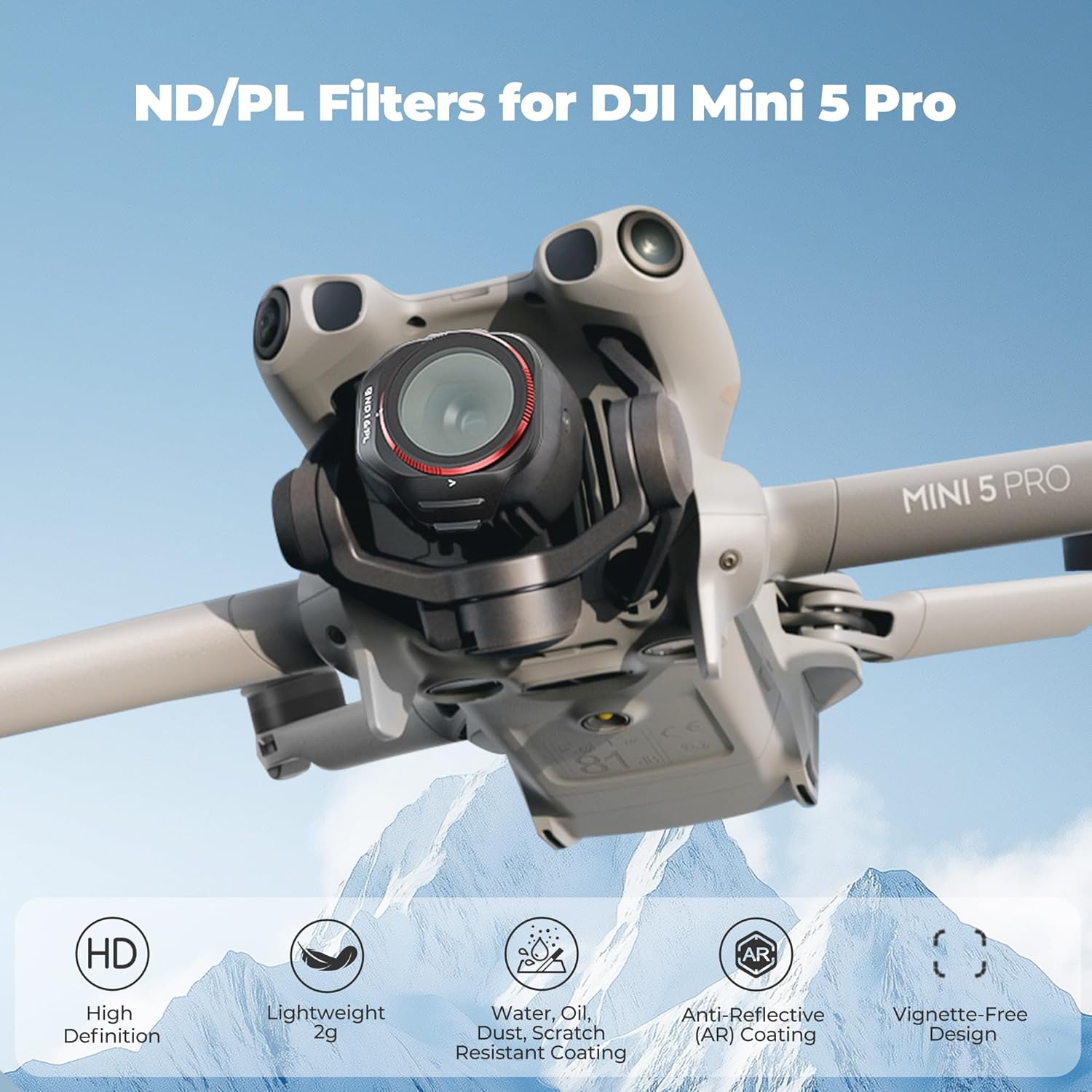 Freewell Bright Day 6-Pack ND/PL Filters for DJI Mini 5 Pro (ND8/PL, ND16/PL, ND32/PL, ND64/PL, ND128/PL & ND256/PL)