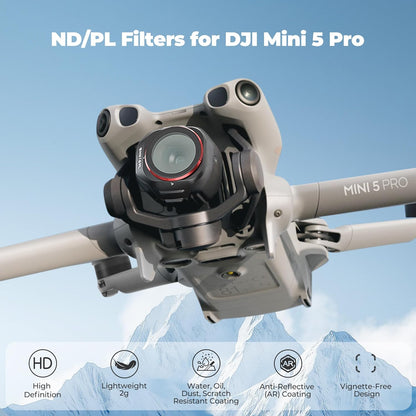 Freewell Bright Day 6-Pack ND/PL Filters for DJI Mini 5 Pro (ND8/PL, ND16/PL, ND32/PL, ND64/PL, ND128/PL & ND256/PL)