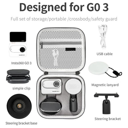 Carrying Case Bag for Insta360 Go 3 and Accessories Storage Bag Travel Protection Compact case