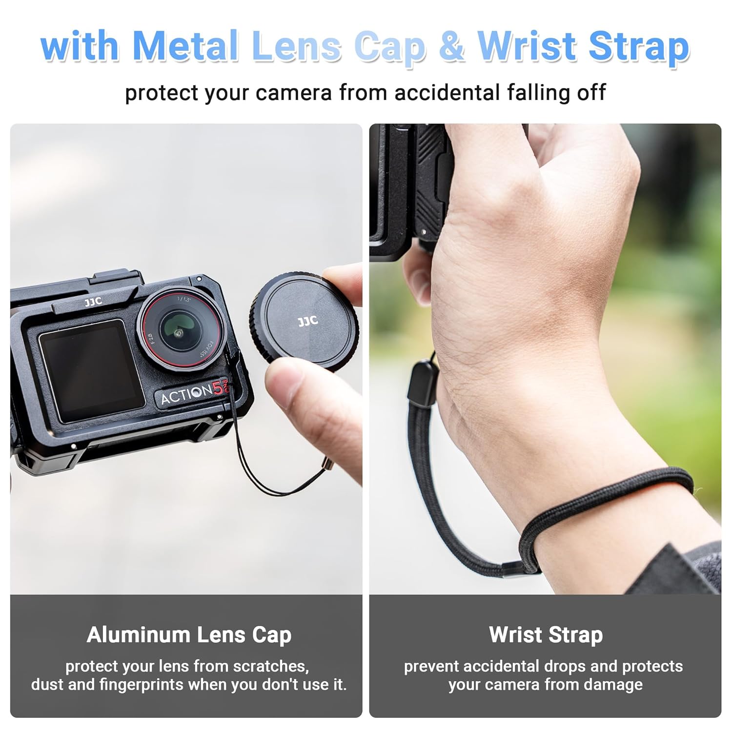 JJC Handle Grip Kit for DJI Osmo Action 3/4/5 Pro / Xtra Edge Pro Accessories