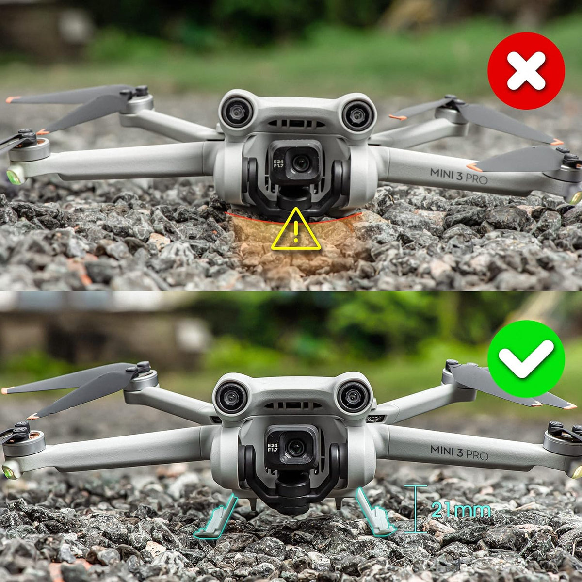Foldable Extended Landing Gear Legs for DJI Mini 3 Pro (view 5)