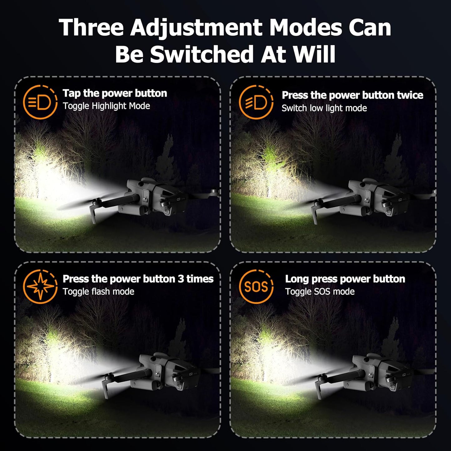 STARTRC PHOTO LED Night Flight Aassist Light for DJI Mini 4 Pro Accessories,Searchlight Night Flight/Emergency Flashers/Flight Light Headlight for DJI Mini 4 Pro