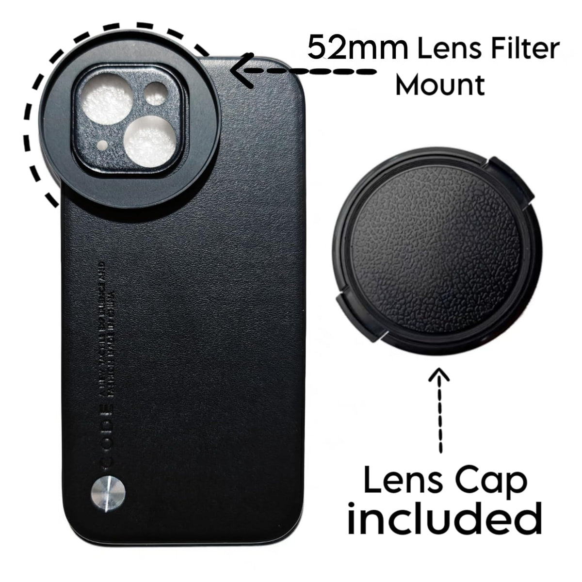 52mm Filter Phone Case for iPhone 13 (Black, Filter Not Included) (view 2)