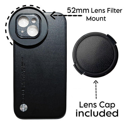 iPhone 13 - Attachable Aluminum Slot for 52mm Nd Filters Lens Mobile Cover (Black) 