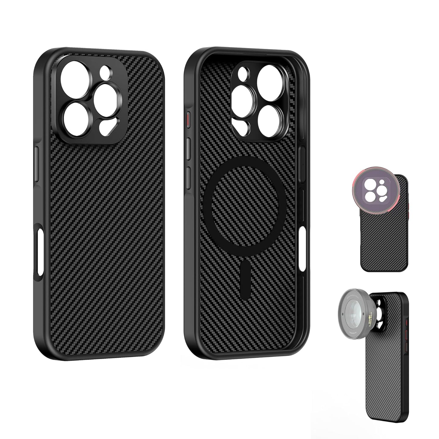 FREEWELL Pro Filmmaker Case for iPhone 16 Pro - Magnetic Filters &amp; 17mm Lens Mount Black