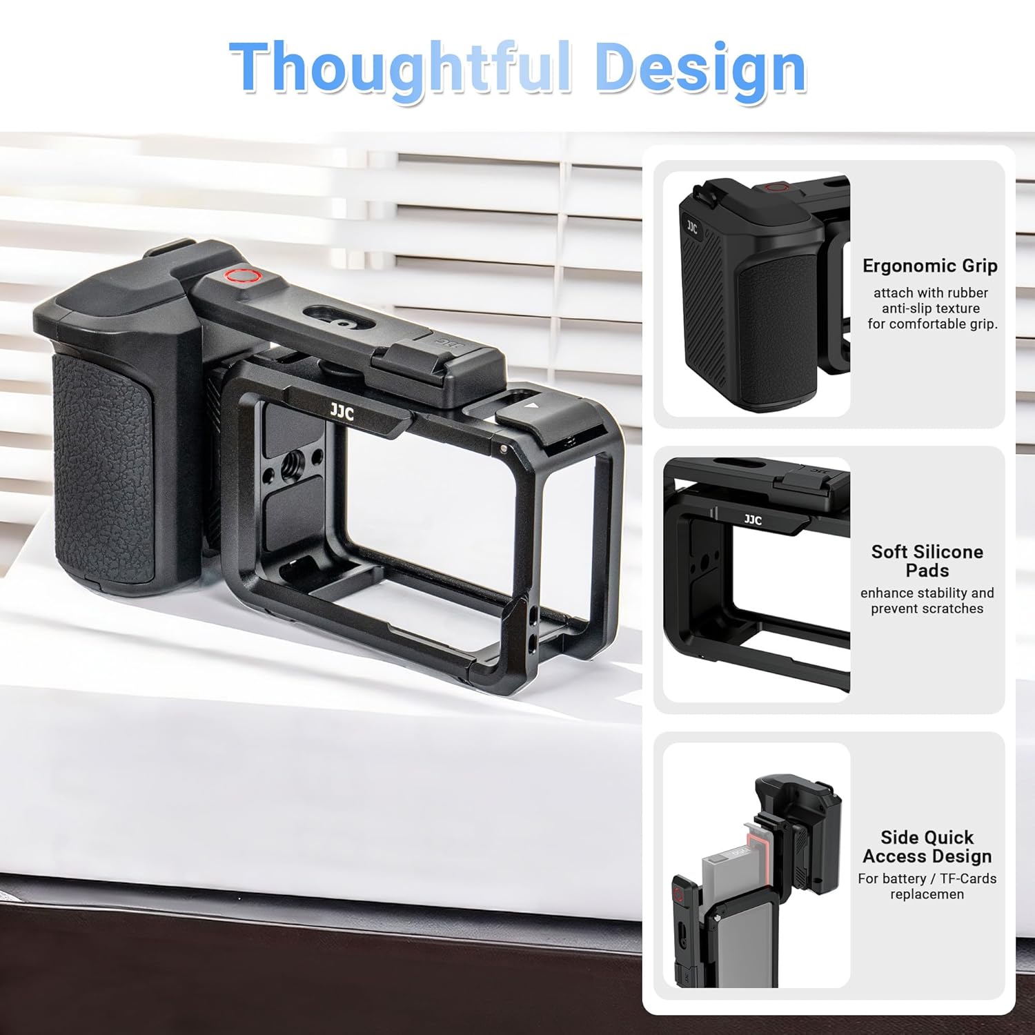 JJC Handle Grip Kit for DJI Osmo Action 3/4/5 Pro / Xtra Edge Pro Accessories