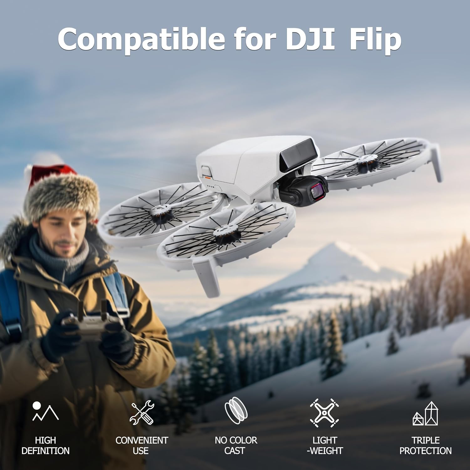 DJI Flip ND16/ND32/ND64/ND128/CPL/UV Drone Lens Filters Set, (6 Pack)