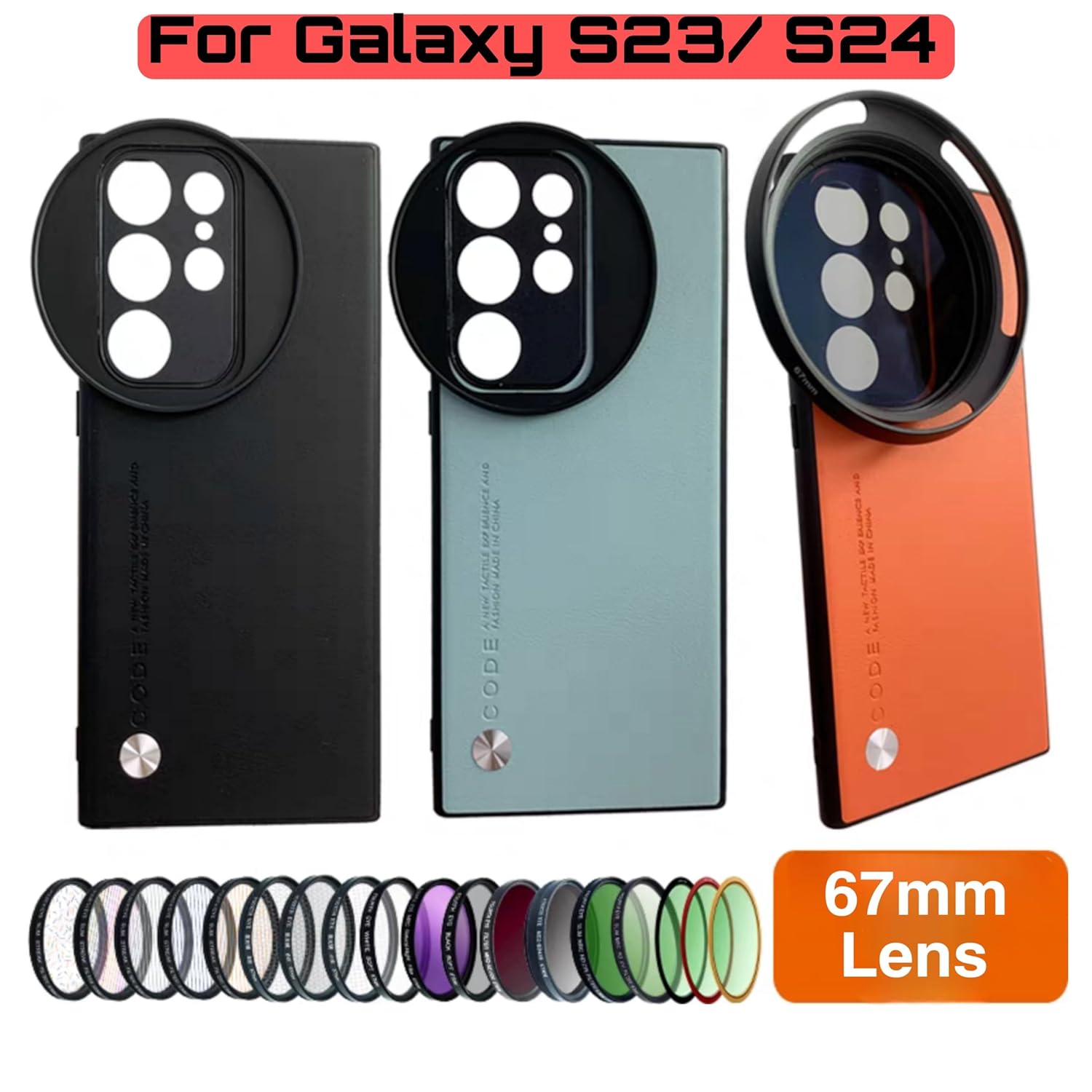 67mm Star Filters Lens For Samsung Galaxy Ultra S22/ S23/ 24 Ultra Mobile Cover, DSLR Camera
