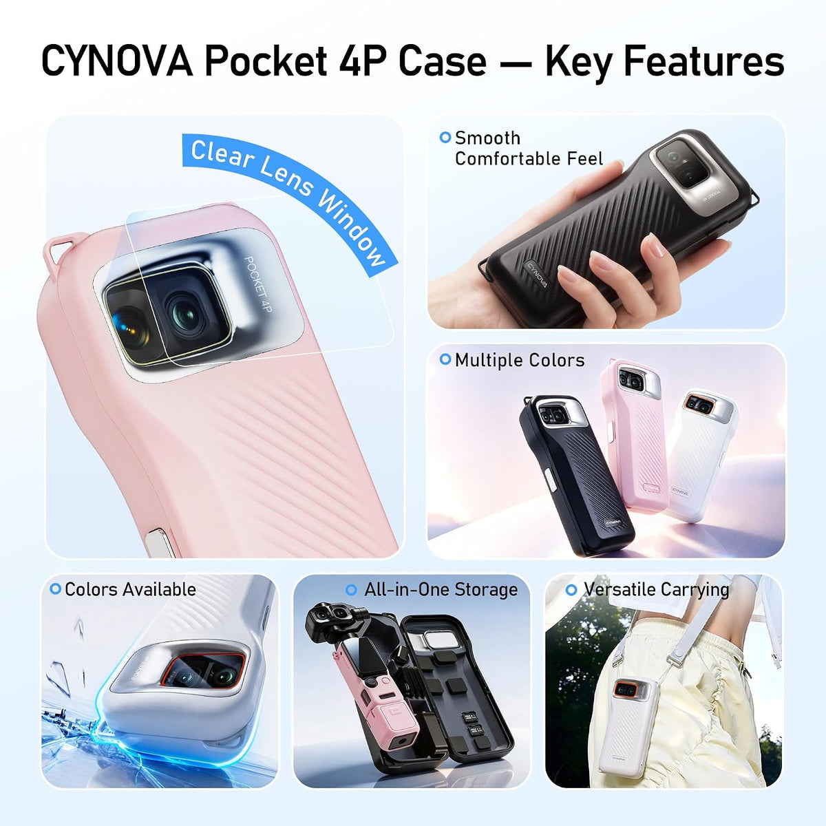 Cynova Dji Osmo Pocket 4P Case, Premium All-in-One Protective Storage