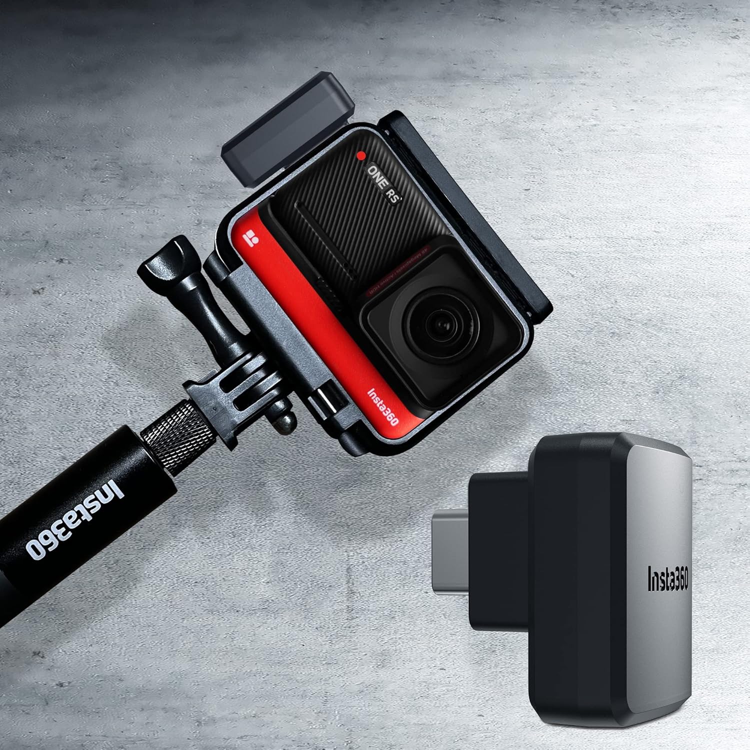 Insta360 ONE RS Dual Mic Adapter, Capture Audio 3.5mm Mic USB-C Port (Horizontal Version)