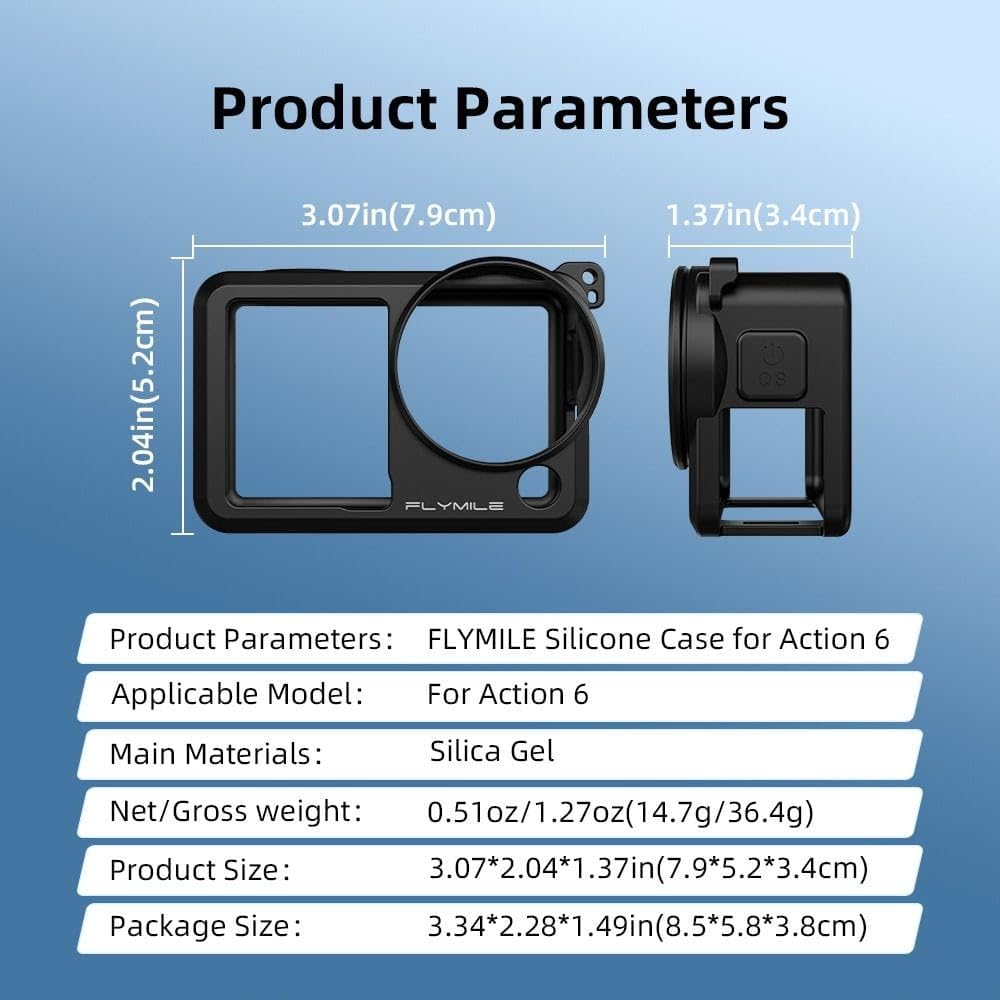  DJI Action 6 Camera Hand Grip and Scratch Protection Case Silicone Cover