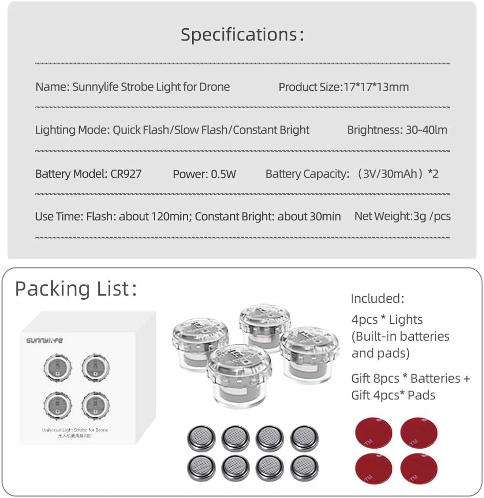 Drone Strobe Lights, Anti Collision Light for Drone Night Flying 