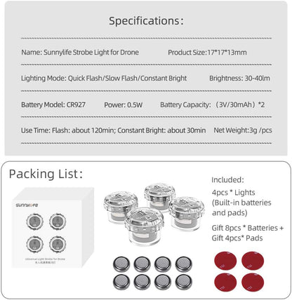 Drone Strobe Lights, Anti Collision Light for Drone Night Flying 