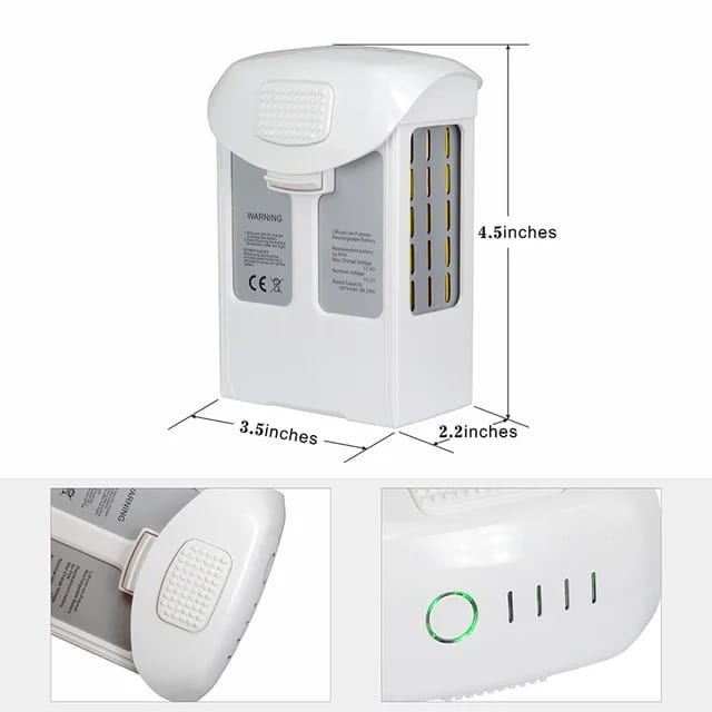 Replacement Battery for DJI Phantom 4 Pro, Advanced, V2 (15.2V, 5870mAh) (view 5)