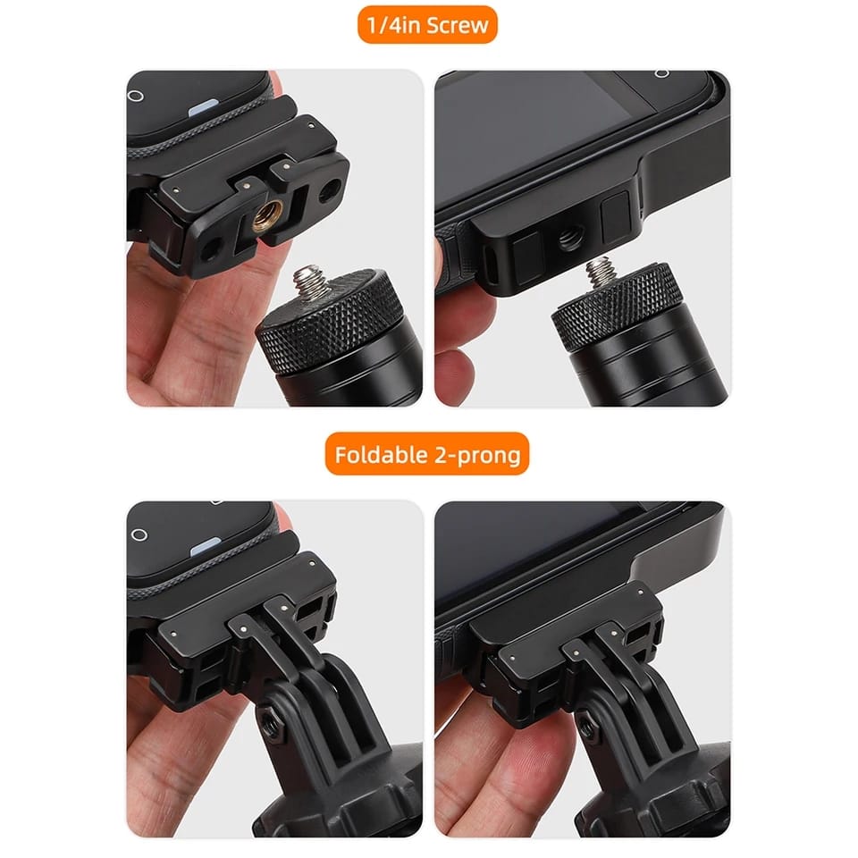 GetZget®Universal Vertical & Horizontal Mount for Insta360 X4 – Dual-Angle Tripod Magnetic Adapter Bracket for Insta360 X4 Action Camera – 1/4" Screw Compatible, Durable Aluminum Alloy
