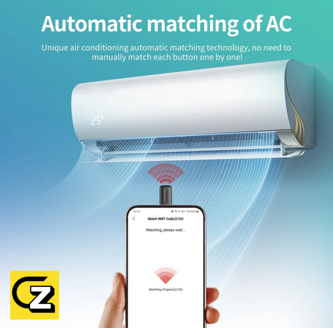 Ocrustar 7th Gen 2025 Mini Smartphone IR Remote Controller Adapter For Android & iOS iPhone Mini IR Blaster Universal Control All in One AC/TV/DTH/DVD/STB (Type-C)