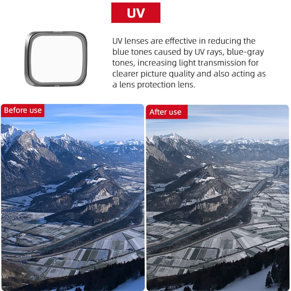 Gimbal Camera Lens Filters for DJI Air 2S (UV, CPL) (view 8)