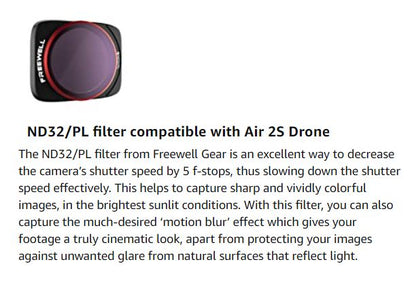 Freewell Bright Day - 4K Series - 4Pack ND/PL Filters For Dji Air 2S Drone Lens
