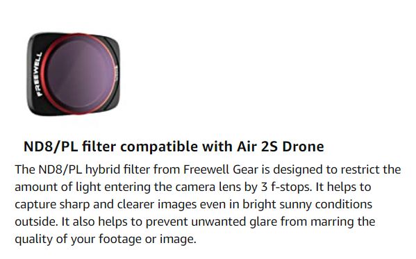 Freewell Bright Day 4K Series 4-Pack ND/PL Filters for DJI Air 2S Drone (view 3)