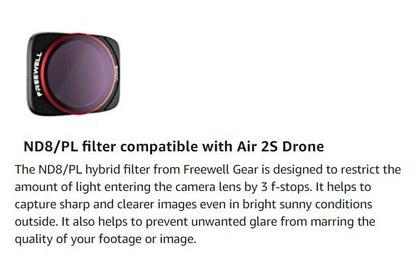Freewell Bright Day - 4K Series - 4Pack ND/PL Filters For Dji Air 2S Drone
