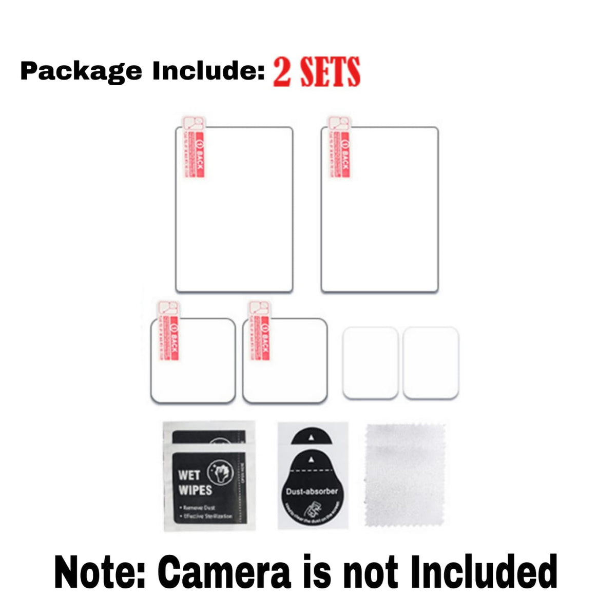 Tempered Glass Set for Insta360 Ace / Ace Pro (2 Screen, 2 Lens, 2 Display) (view 3)