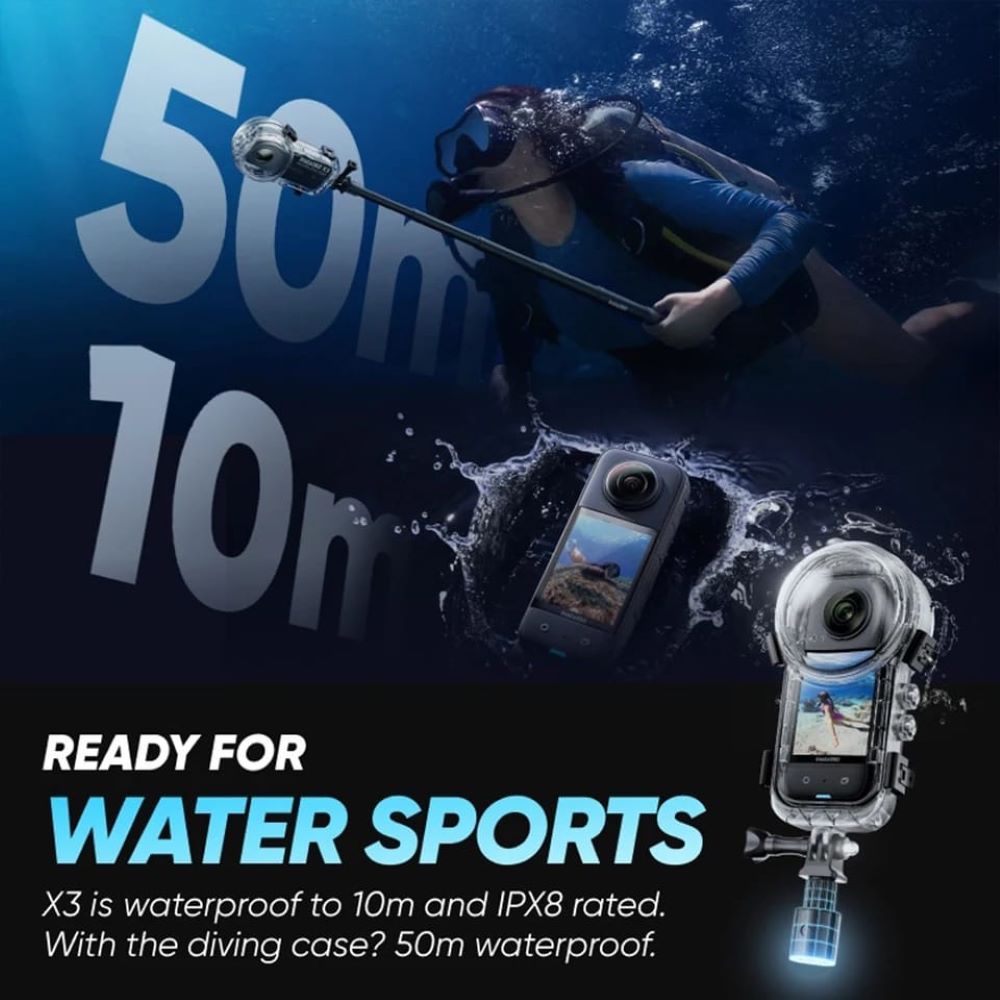 Waterproof Invisible Underwater Dive Case for Insta360 X4 (50m) (view 8)