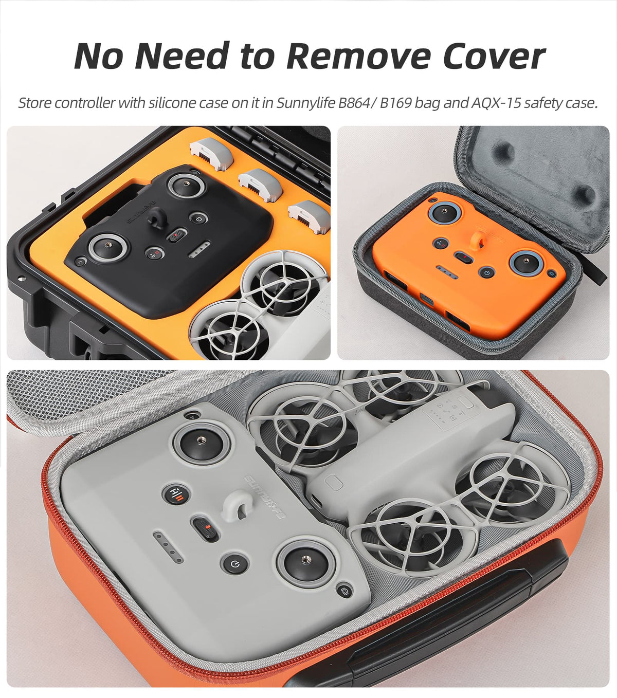 Sunnylife Silicone Remote Cover with Lanyard for DJI Flip, Neo, Mini (Grey) (view 4)