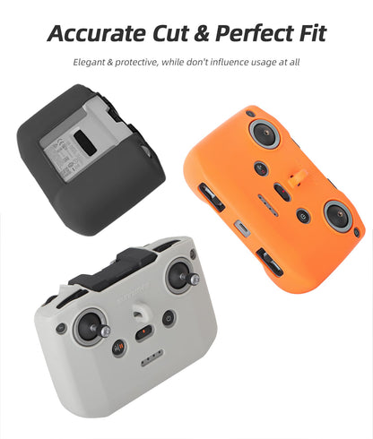 Sunnylife Silicone Protective Cover with Lanyard Strap Remote Controller Protector for Flip /Neo/Neo2/ Mini 2/3/3Pro/Mavic Air 2/2s,Mavic 3 Accessories (Grey)