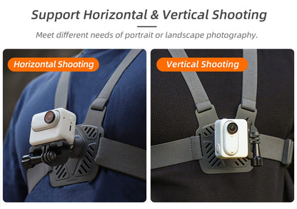 360° Rotation Adjustable Chest Mount Harness Strap for Action Cameras
