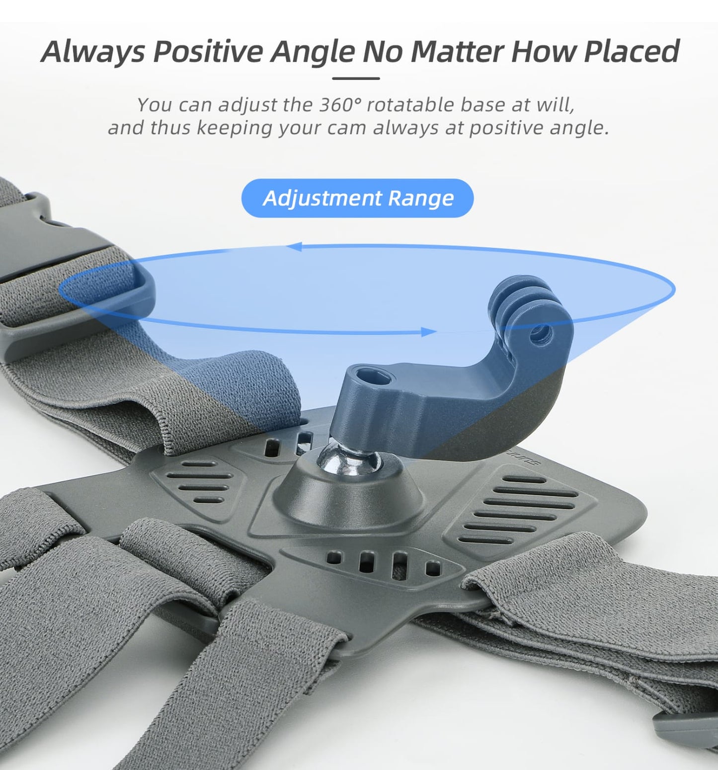 360° Rotation Adjustable Chest Mount Harness Strap for Action Cameras | Hands-Free Chest Band with Quick Release Buckles