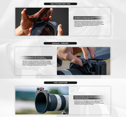 Freewell Starter Kit VND1-5 Stop,VND6-9 Stop,CPL Filters Sets with Eiger Matte Box Compatibility Cameras Photography Accessories