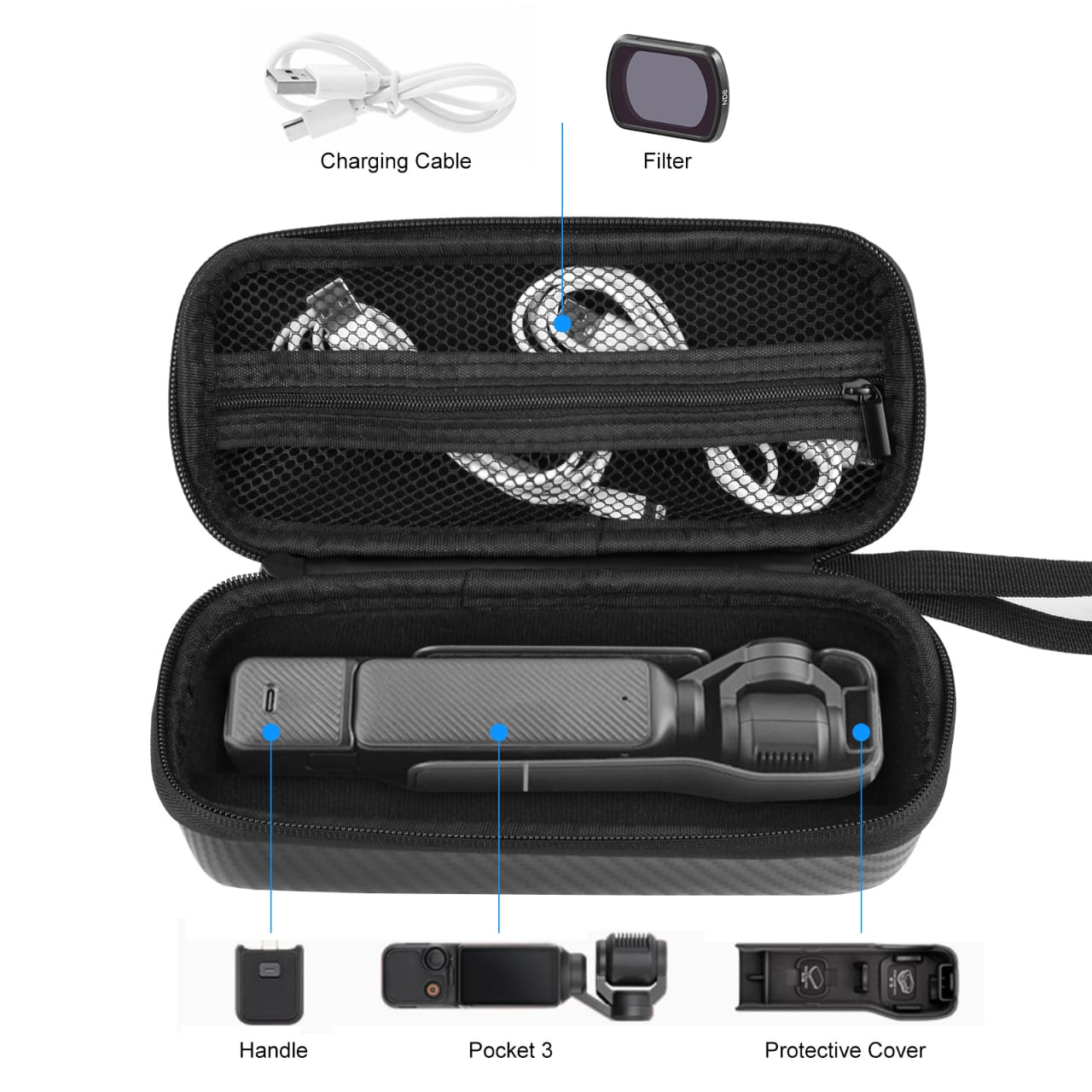 Carrying Case Bag for DJI Osmo Pocket PU Water Splash Proof