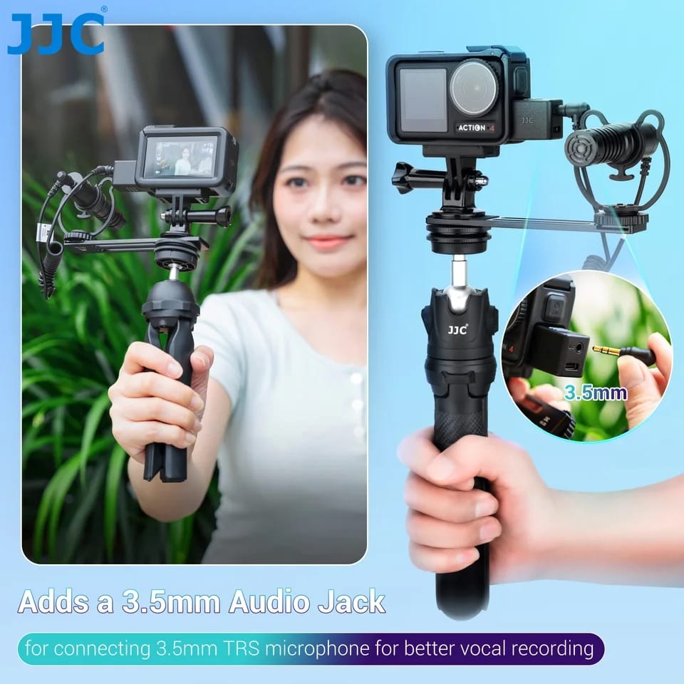 JJC 3.5mm USB-C Microphone Adapter Compatible with DJI Osmo Action 4 / Action 5 Pro – External Mic Audio Adapter Dongle – Type-C to 3.5mm Mic Input Converter Accessories