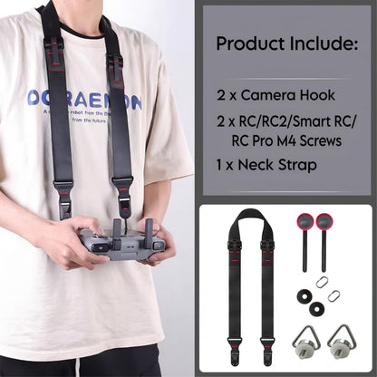 GetZget® Neck Strap Lanyard For Dslr Camera & DJI Avata360/ Flip/Mini 4/ Mini 3 Pro/ Air 2S /Air 3/ 3S/ Rc/ RC 2/ Mavic 2/Mavic 3 Smart Remote Controller Accessories