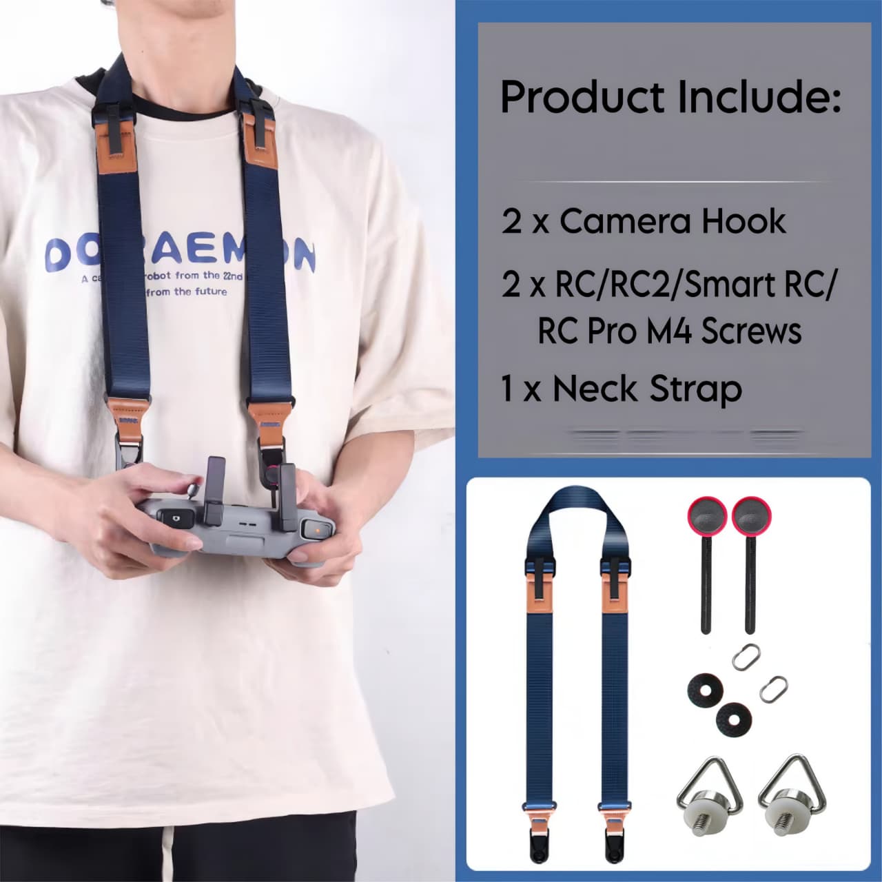 GetZget® Neck Strap Lanyard For Dslr Camera & DJI Flip/Mini 4/ Mini 3 Pro/ Air 2S /Air 3/ 3S/ Rc/ RC 2/ Mavic 2/Mavic 3 Smart Remote Controller Accessories