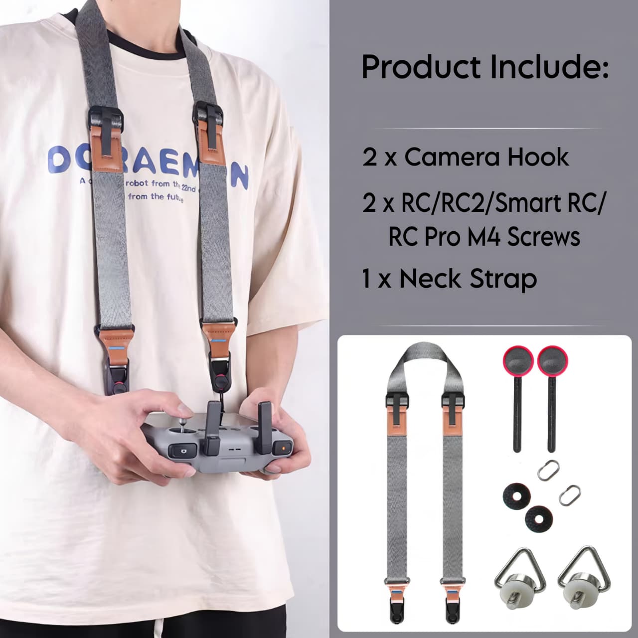 GetZget® Neck Strap Lanyard For Dslr Camera & DJI Flip/Mini 4/ Mini 3 Pro/ Air 2S /Air 3/ 3S/ Rc/ RC 2/ Mavic 2/Mavic 3 Smart Remote Controller Accessories