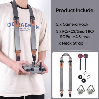 GetZget® Neck Strap Lanyard For Dslr Camera & DJI Avata360/ Flip/Mini 4/ Mini 3 Pro/ Air 2S /Air 3/ 3S/ Rc/ RC 2/ Mavic 2/Mavic 3 Smart Remote Controller Accessories