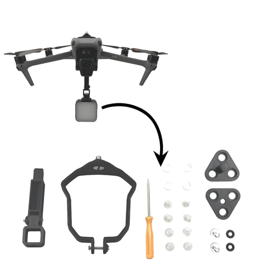GetZget® Action Camera Holder Mount For DJI Air 3/ 3S Drone – External GoPro/DJI / Insta360 Camera Bracket Adapter for Aerial Filming, Secure Stable Fit, Drone Accessory