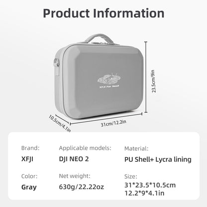 GetZget® Bag for DJI Neo 2 & Accessories Compact Travel Protection PU Case (Neo 2 Combo Bag)
