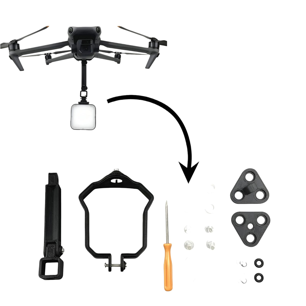 Action Camera Holder Mount for DJI Mavic 3, 3 Classic and 3 Pro