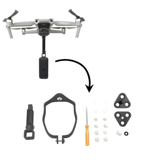 GetZget® Action Camera Holder Mount For DJI Air 2/ 2s Drone – External GoPro/DJI / Insta360 Camera Bracket Adapter for Aerial Filming, Secure Stable Fit, Drone Accessories