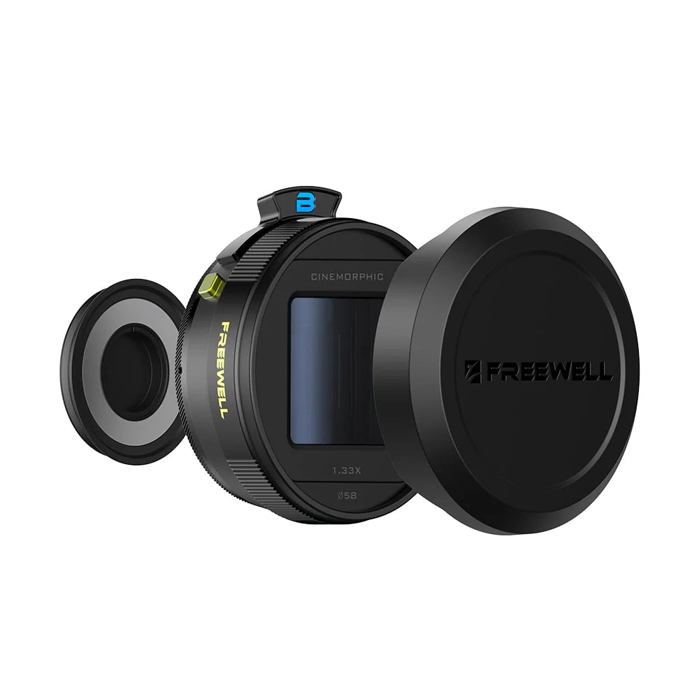 FREEWELL 1.33x Anamorphic Lens for iPhone & Samsung - 3-in-1 Streak Color (Neutral, Gold, Blue) Works with 17mm Phone Case & Cage