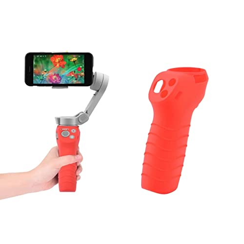 Silicone Handle Grip Cover for DJI Osmo 3, OM 4 and OM 4 SE (Red/Black)