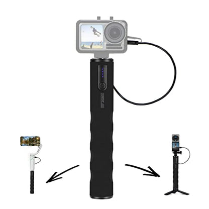 Handle Grip Holder with Power Bank 6000Mah For Action Camera
