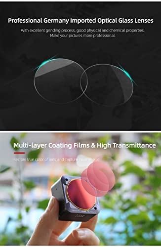 Filters 4 in 1 Set for DJI Action 2 Camera Nd Filters(ND4/PL,ND8/PL,ND16/PL,ND32/PL) (4 in 1 Ndpl Filters Set) GetZget