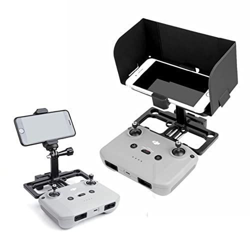 Mobile Phone Holder with Sun Hood 2 in 1 For DJI Mini 2/Mavic Air 2/Mavic Air2s/Mavic Mini/Mavic Air/Mini 3 pro Remote Controller Accessories (Mobile Holder+Sunshade) GetZget