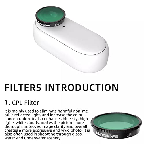 Sunnylife Optical Glass Camera Lens Filter Professional 6 in 1 Filters Set Compatible with Insta360 GO 2 Accessories(MCUV+CPL+ND4+ND8+ND16+ND32) GetZget